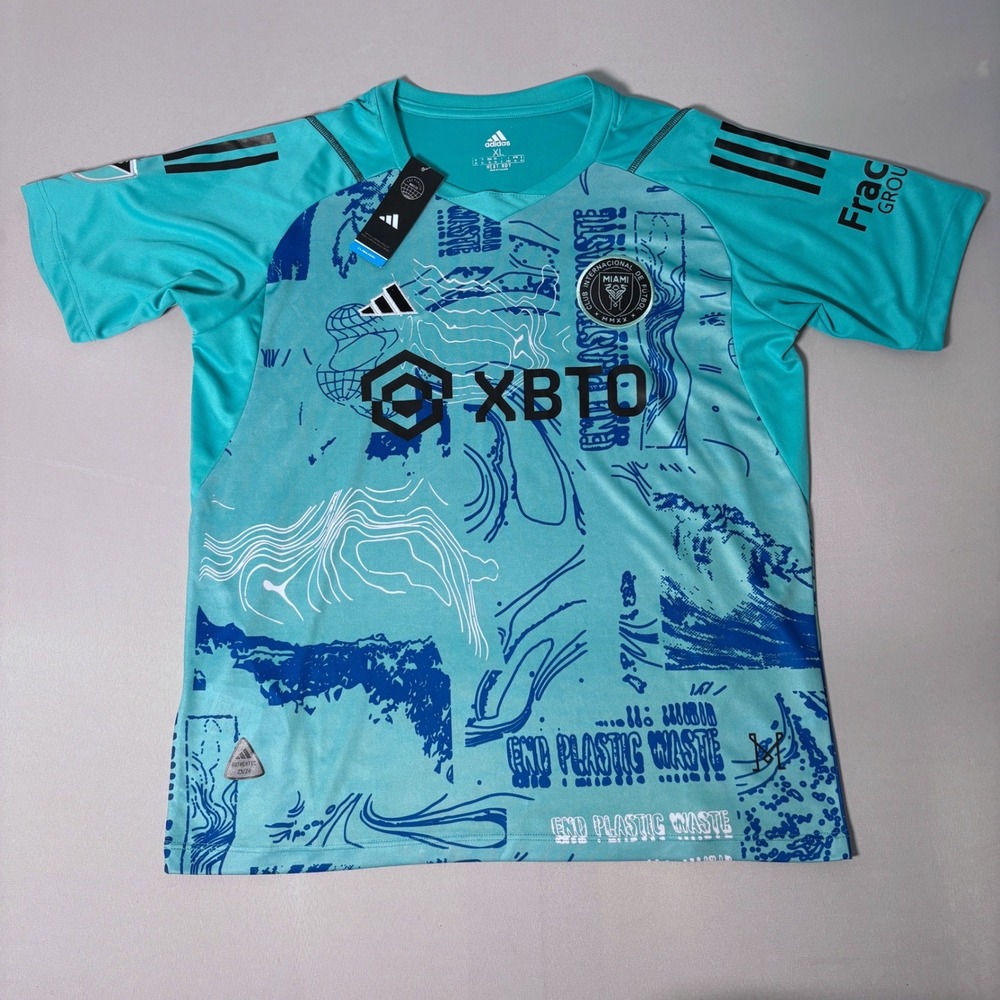 Adidas Inter Miami CF Messi 10 One Planet Jersey 2023-24 Turquoise XL P96163